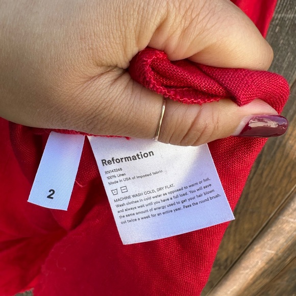 Reformation red linen midi dress - Picture 4 of 5